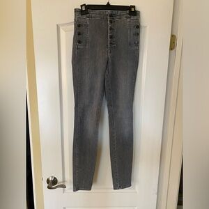 J Brand Grey Natasha Sky High Skinny Jeans size 27